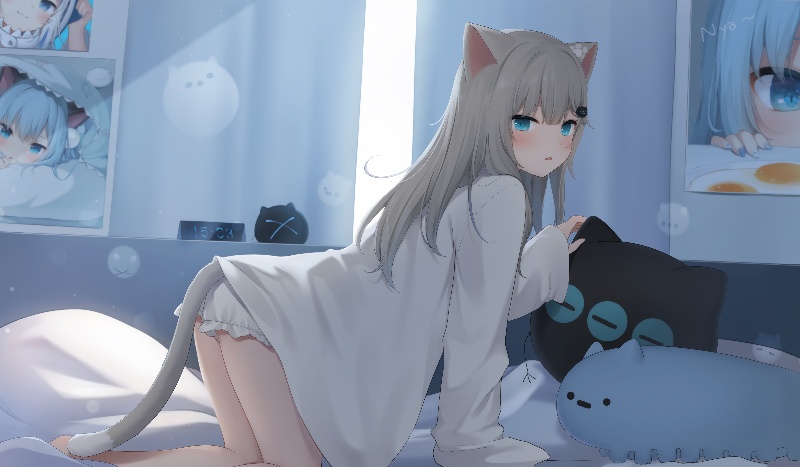 猫羽雫电脑壁纸 猫耳女孩 猫娘动漫壁纸 分辨率4000 x 2336