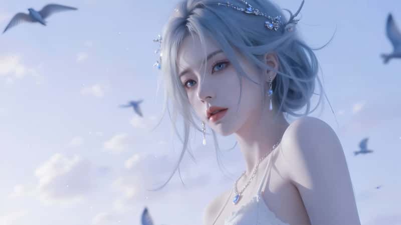 美丽公主 电脑高清壁纸 海鸥 4k动漫壁纸 3840x2160