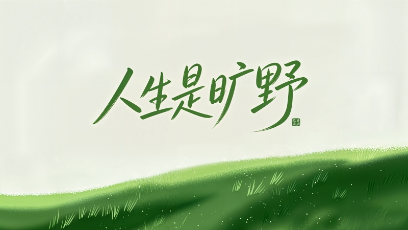 人生是旷野 绿色草地清新护眼