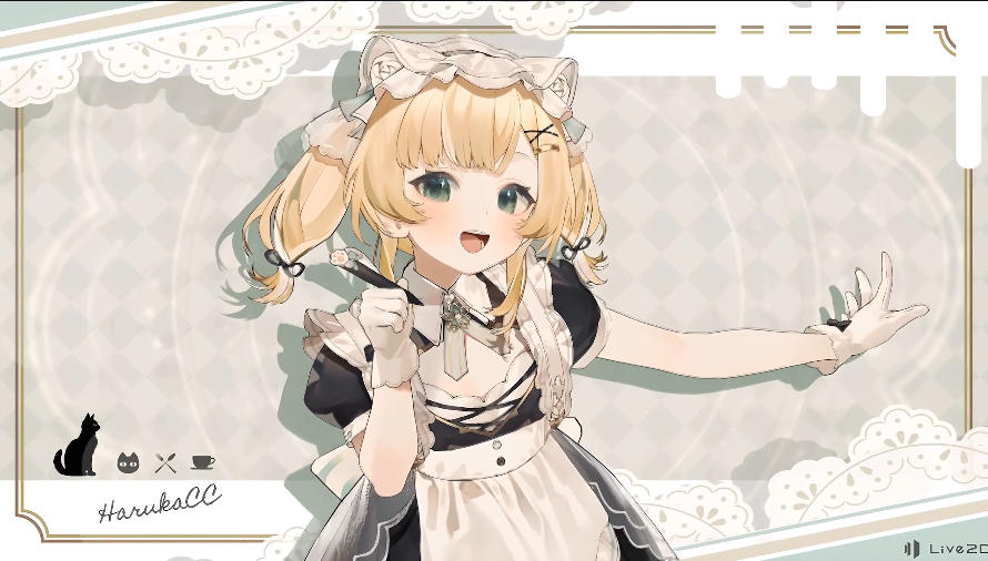 二次元金发双马尾女仆装萌娘动态壁纸
