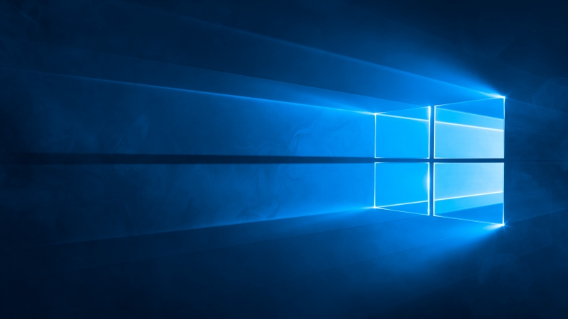 Windows 10 深蓝发光徽标系统默认壁纸 科技感 4K 超清桌面背景 3840x2160