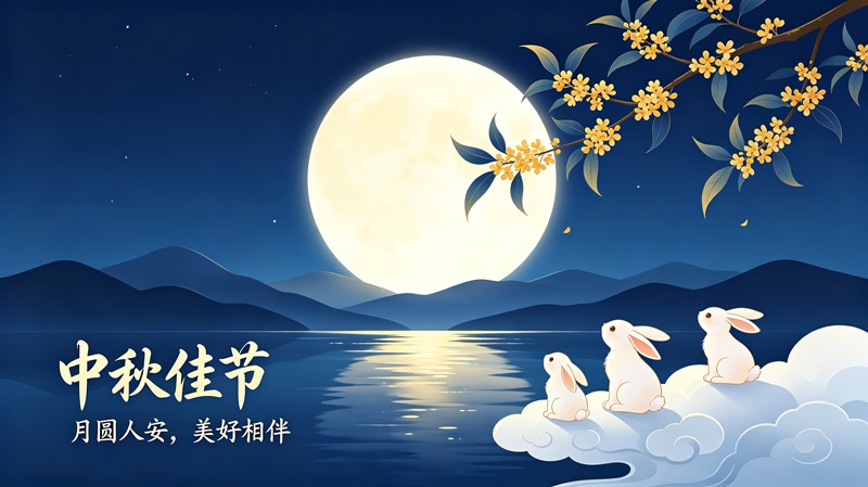 中秋花好月圆 玉兔月饼 国风4K节日壁纸 2848x1600