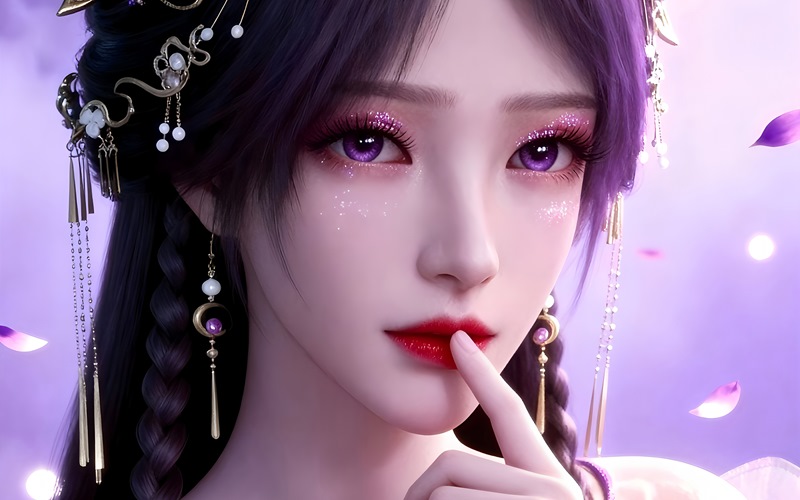 姬紫月 紫眸古风美人壁纸